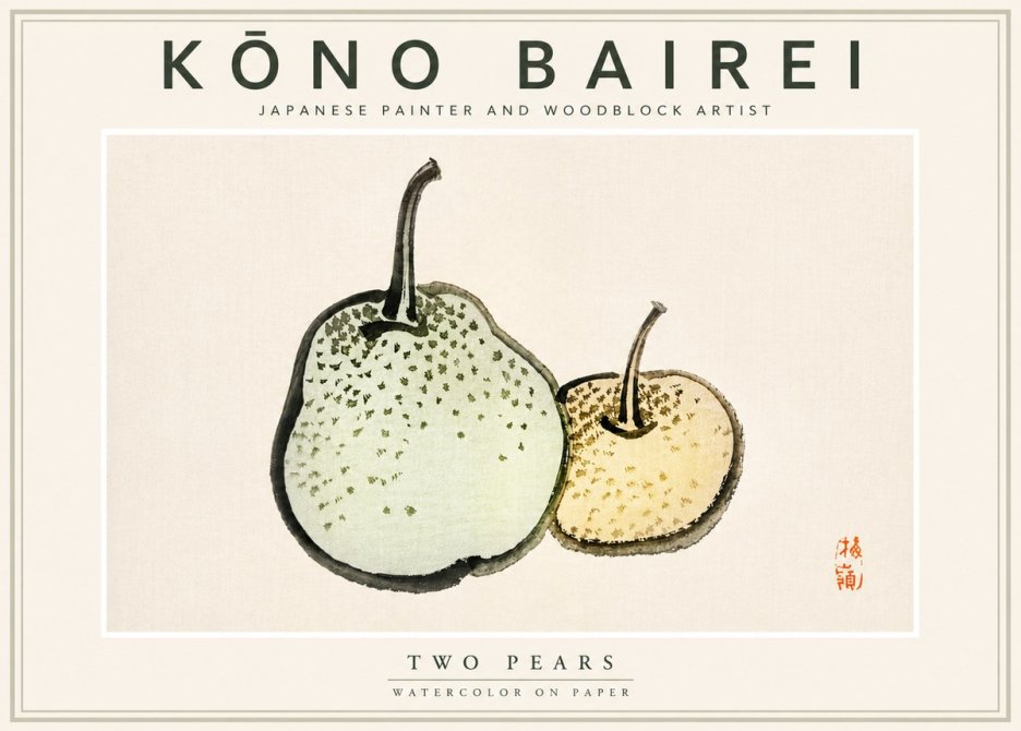 Kōno Bairei Two Pears No4 - Affiche