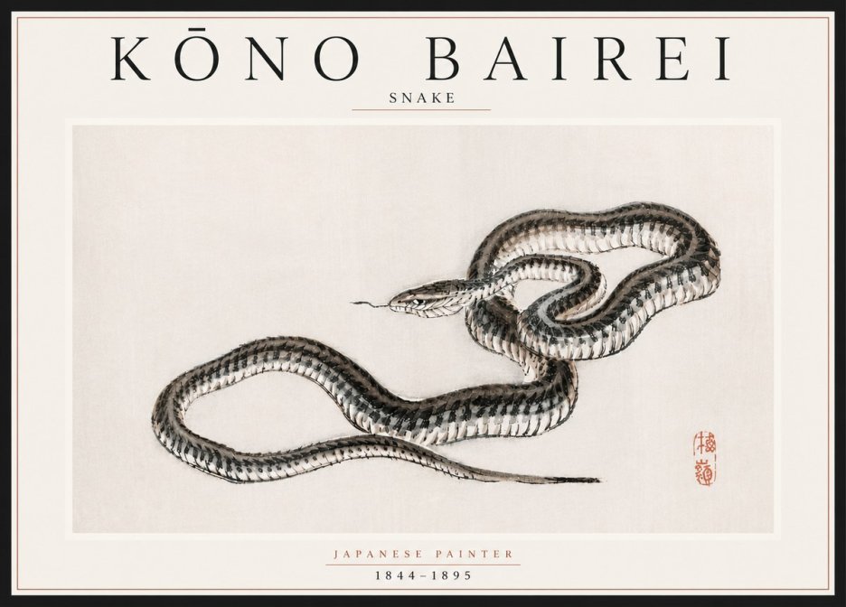 Kōno Bairei Snake No5 - Affiche