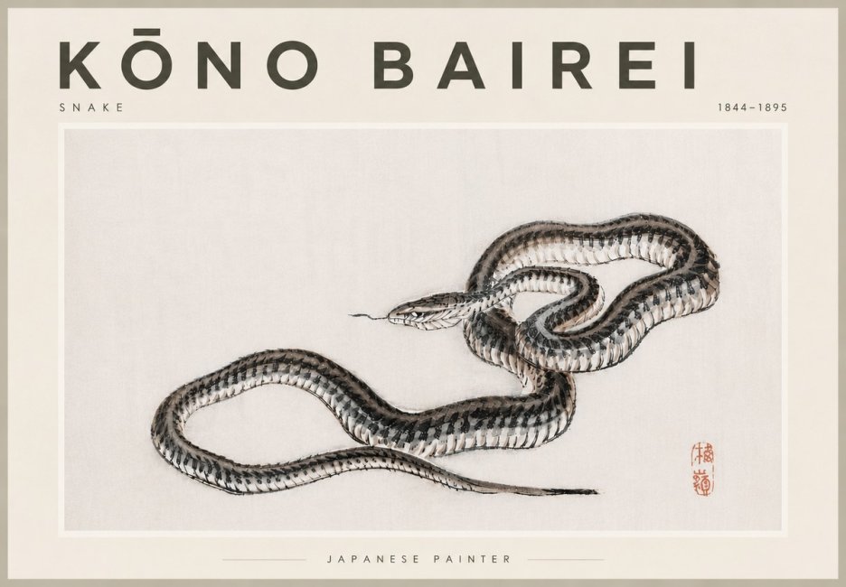 Kōno Bairei Snake No6 - Affiche