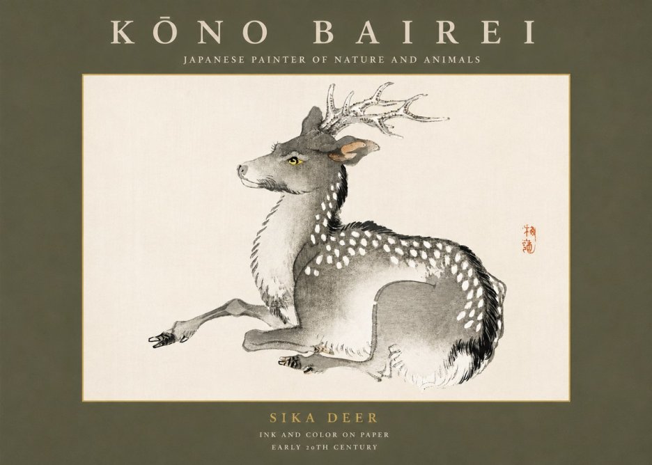 Kōno Bairei Sika Deer No3 - Affiche