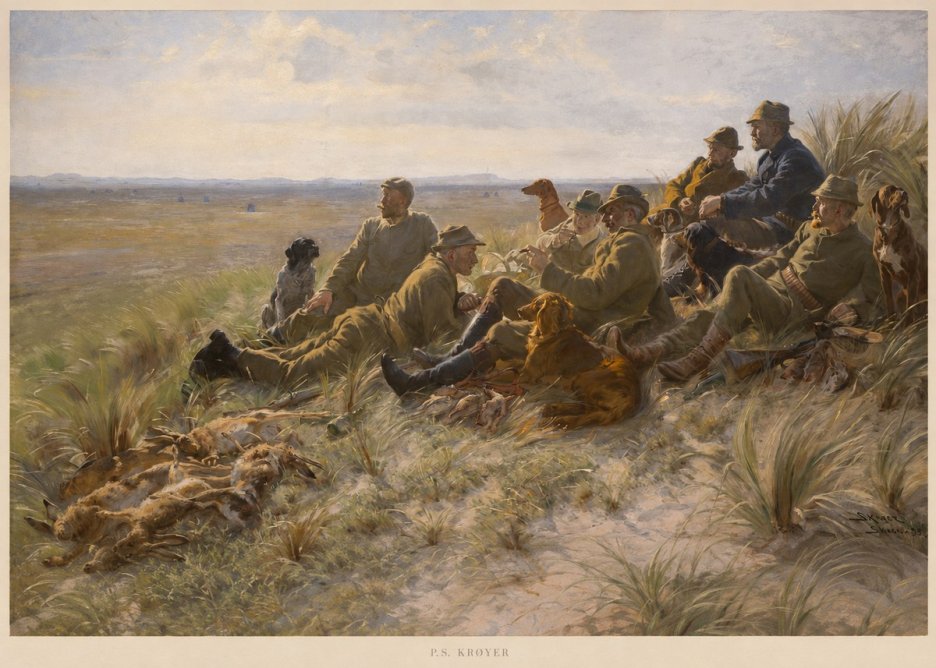 P.S. Krøyer Hare-hunting in the Dunes No5 - Affiche