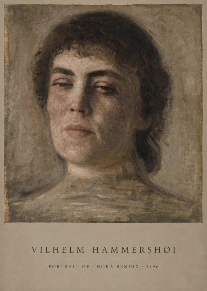 Vilhelm Hammershøi Portrait of Thora Bendix No6 - Affiche