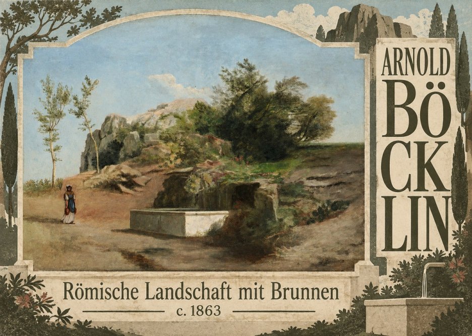 Arnold Böcklin Römische Landschaft Mit Brunnen No6 - Affiche
