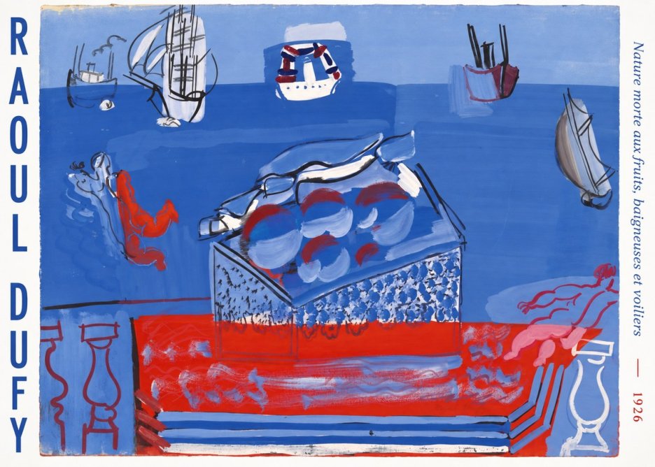 Raoul Dufy Nature Morte Aux Fruits, Baigneuses Et Voiliers No6 - Affiche