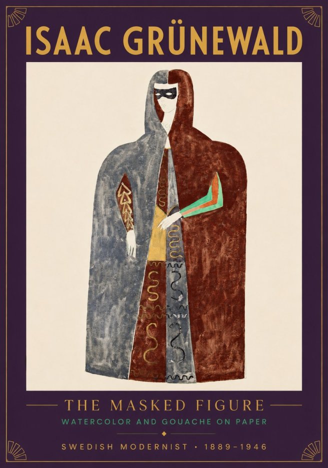 Isaac Grünewald The Masked Figure No3 - Affiche