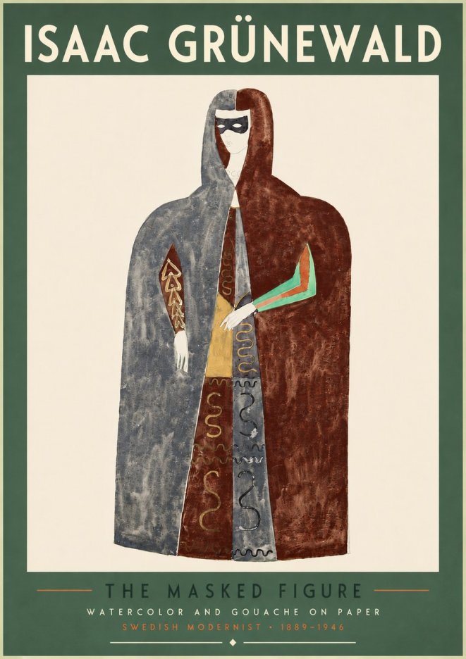 Isaac Grünewald The Masked Figure No4 - Affiche