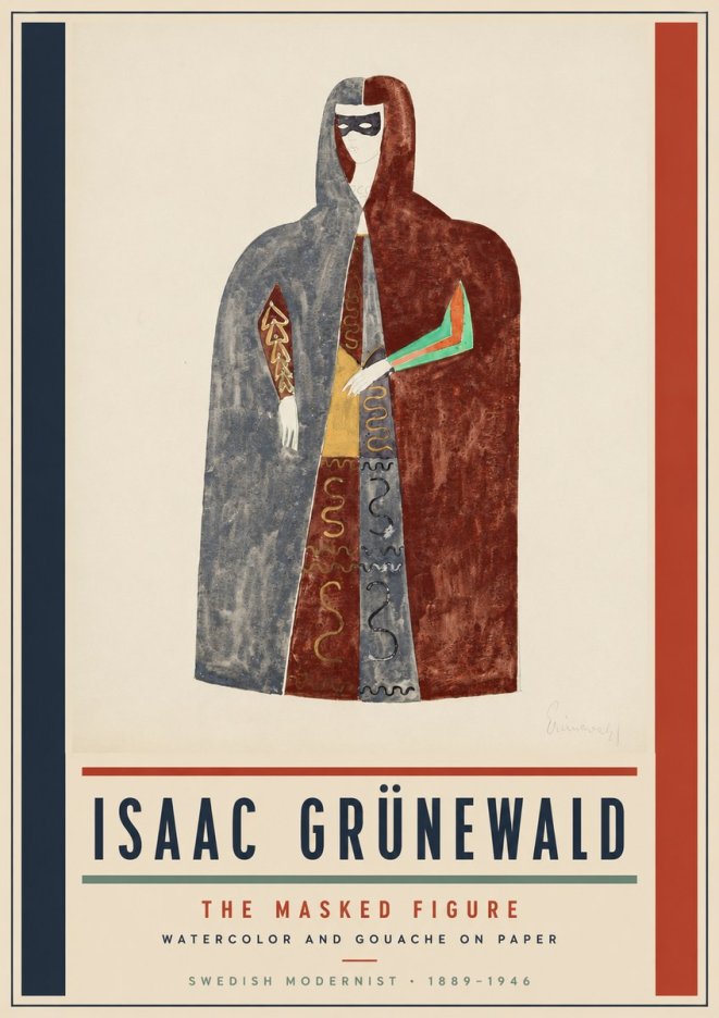 Isaac Grünewald The Masked Figure No5 - Affiche