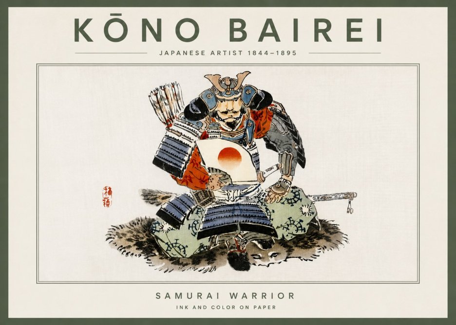 Kōno Bairei Samurai Warrior No4 - Affiche