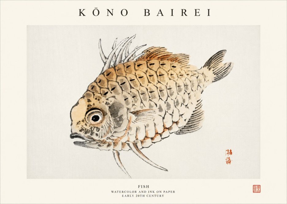 Kōno Bairei Fish III No1 - Affiche