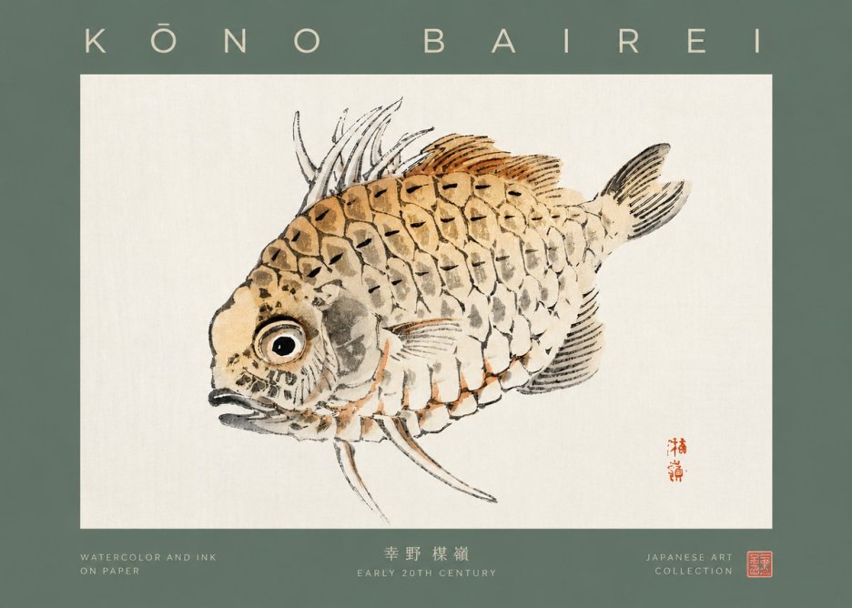 Kōno Bairei Fish III No2 - Affiche