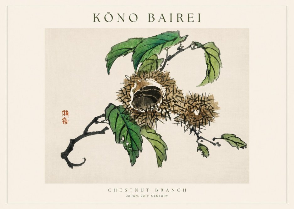 Kōno Bairei Chestnut Branch No1 - Affiche