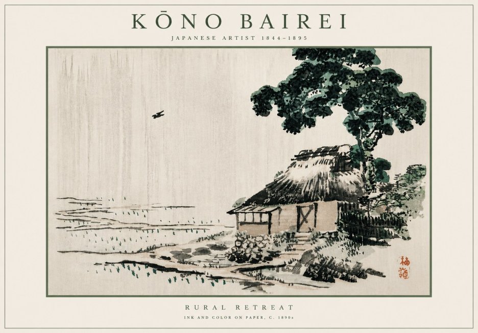 Kōno Bairei Rural Retreat No6 - Affiche