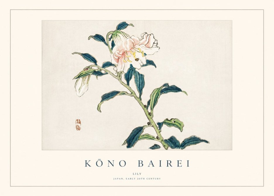 Kōno Bairei Lily No1 - Affiche
