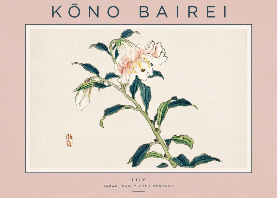Kōno Bairei Lily No3 - Affiche