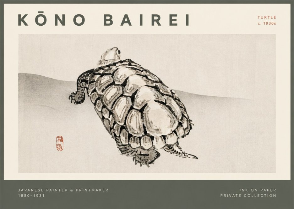 Kōno Bairei Turtle No2 - Affiche
