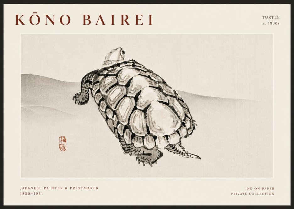 Kōno Bairei Turtle No6 - Affiche