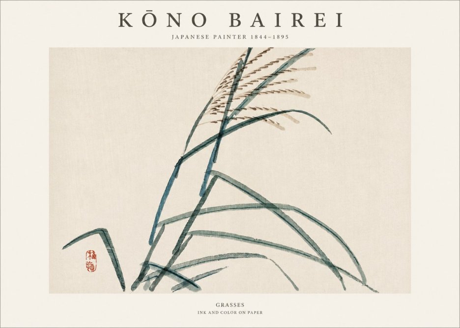 Kōno Bairei Grasses No1 - Affiche