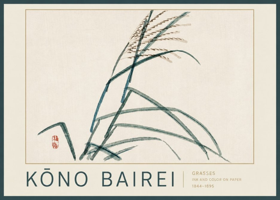 Kōno Bairei Grasses No2 - Affiche