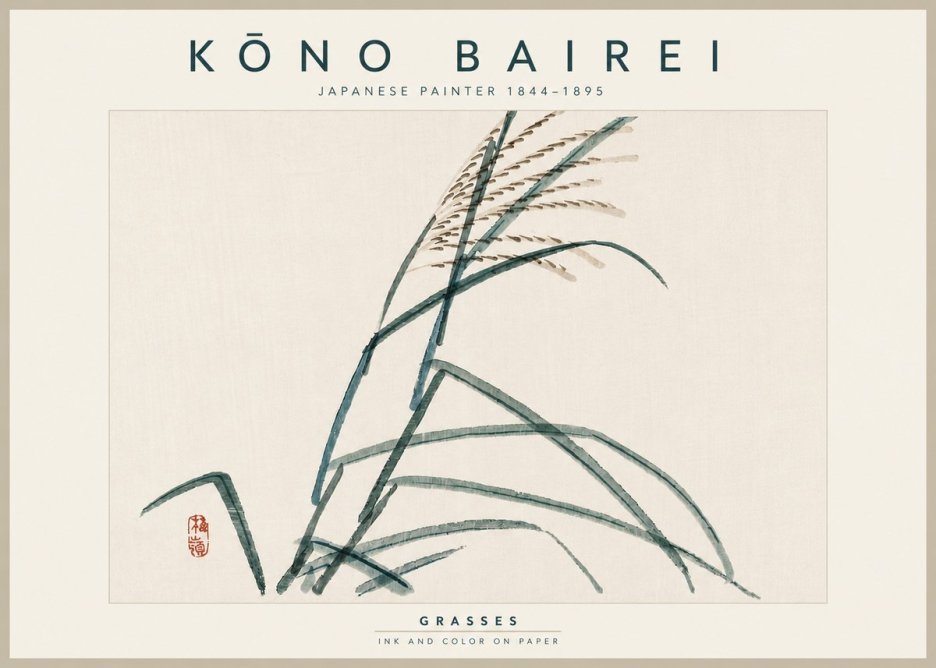 Kōno Bairei Grasses No5 - Affiche