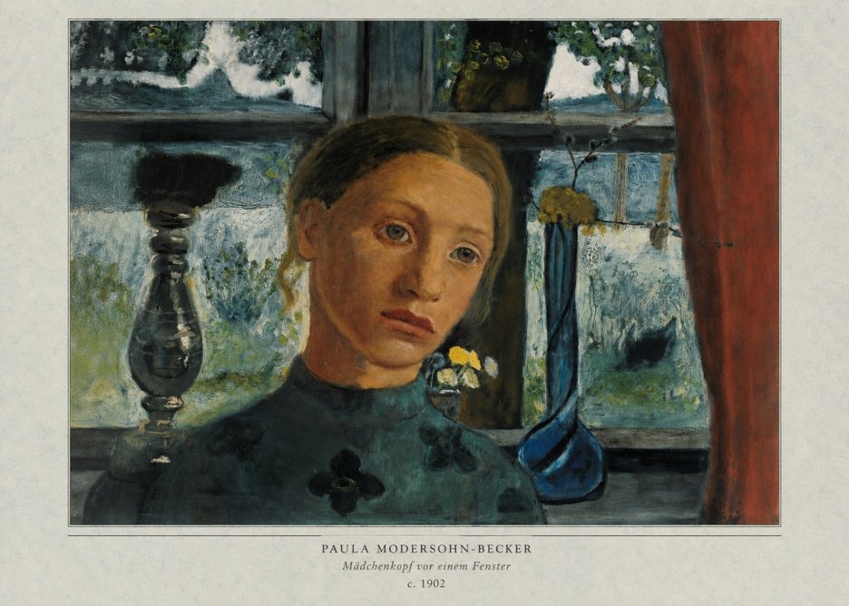 Paula Modersohn-Becker Mädchenkopf Vor Einem Fenster No4 - Affiche