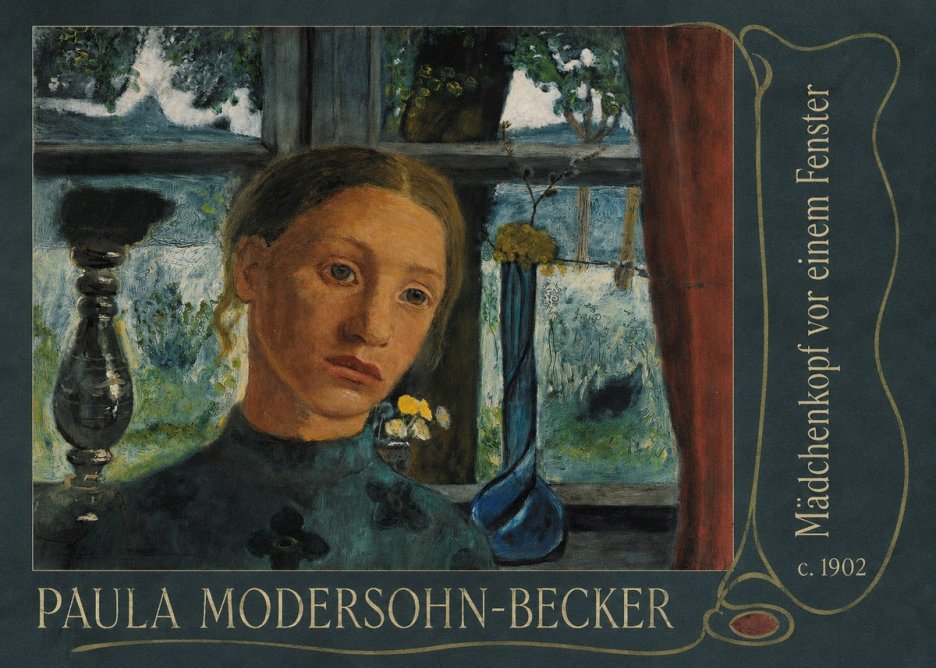 Paula Modersohn-Becker Mädchenkopf Vor Einem Fenster No5 - Affiche