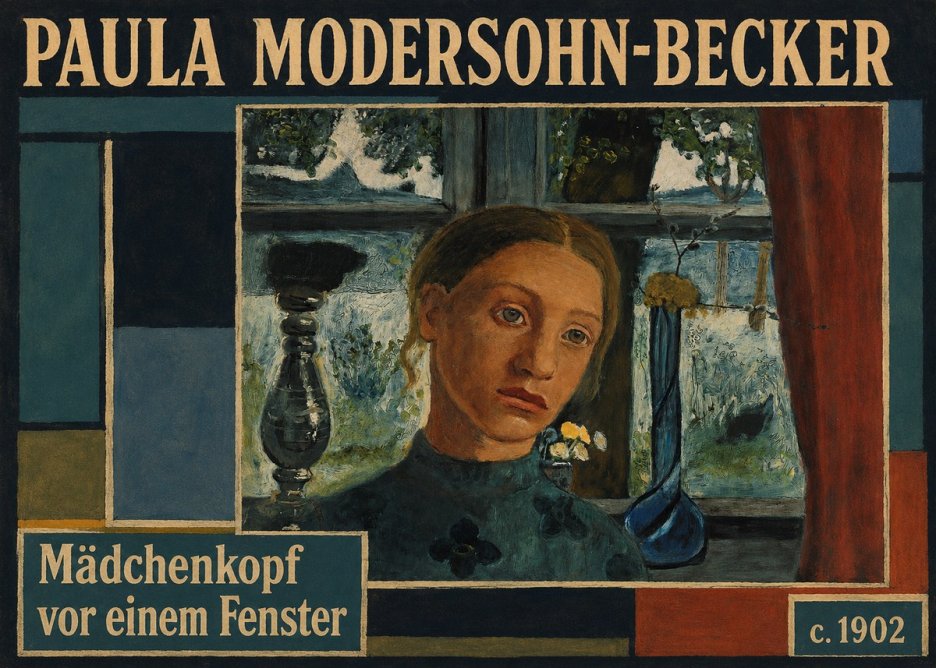 Paula Modersohn-Becker Mädchenkopf Vor Einem Fenster No6 - Affiche