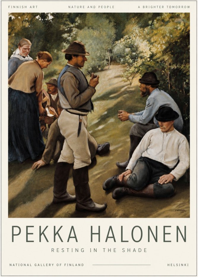 Pekka Halonen Resting in the Shade No6 - Affiche