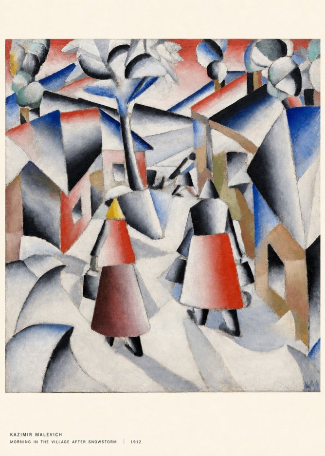 Kazimir Malevich Morning in the Village After Snowstorm No5 - Affiche