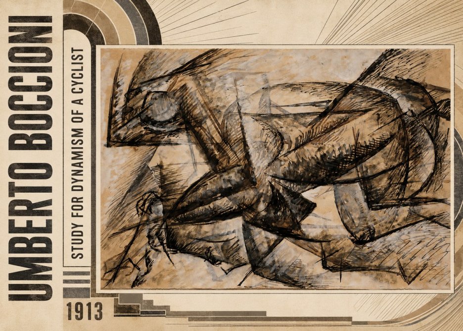 Umberto Boccioni Study for Dynamism of a Cyclist No2 - Affiche