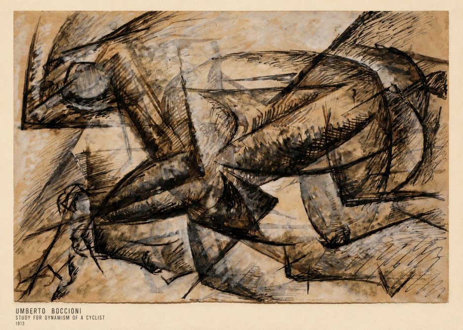 Umberto Boccioni Study for Dynamism of a Cyclist No5 - Affiche