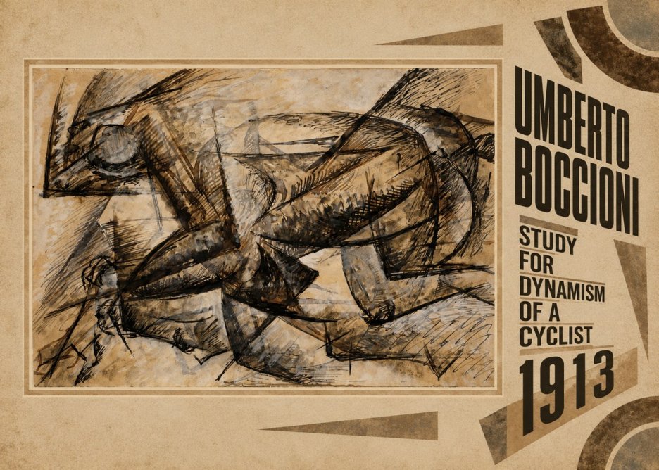 Umberto Boccioni Study for Dynamism of a Cyclist No6 - Affiche