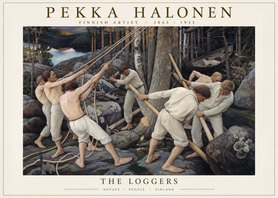 Pekka Halonen The Loggers No1 - Affiche