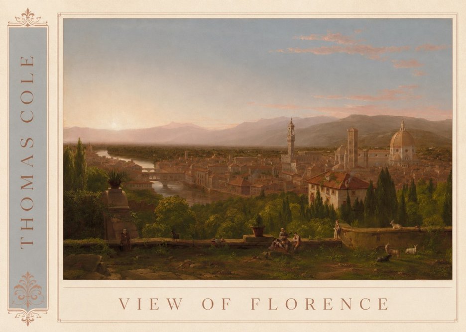 Thomas Cole View of Florence No2 - Affiche