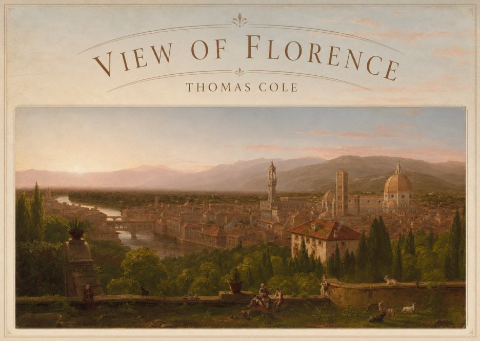 Thomas Cole View of Florence No5 - Affiche
