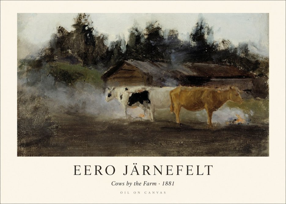 Eero Järnefelt Cows by the Farm · 1881 No1 - Affiche