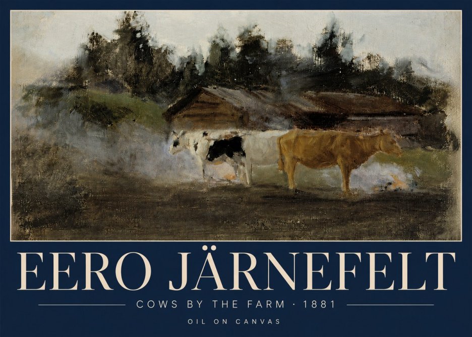 Eero Järnefelt Cows by the Farm · 1881 No5 - Affiche
