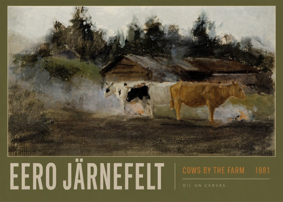 Eero Järnefelt Cows by the Farm · 1881 No6 - Affiche