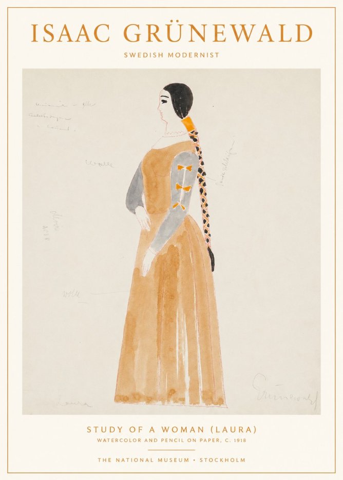 Isaac Grünewald Study of a Woman (Laura) No1 - Affiche