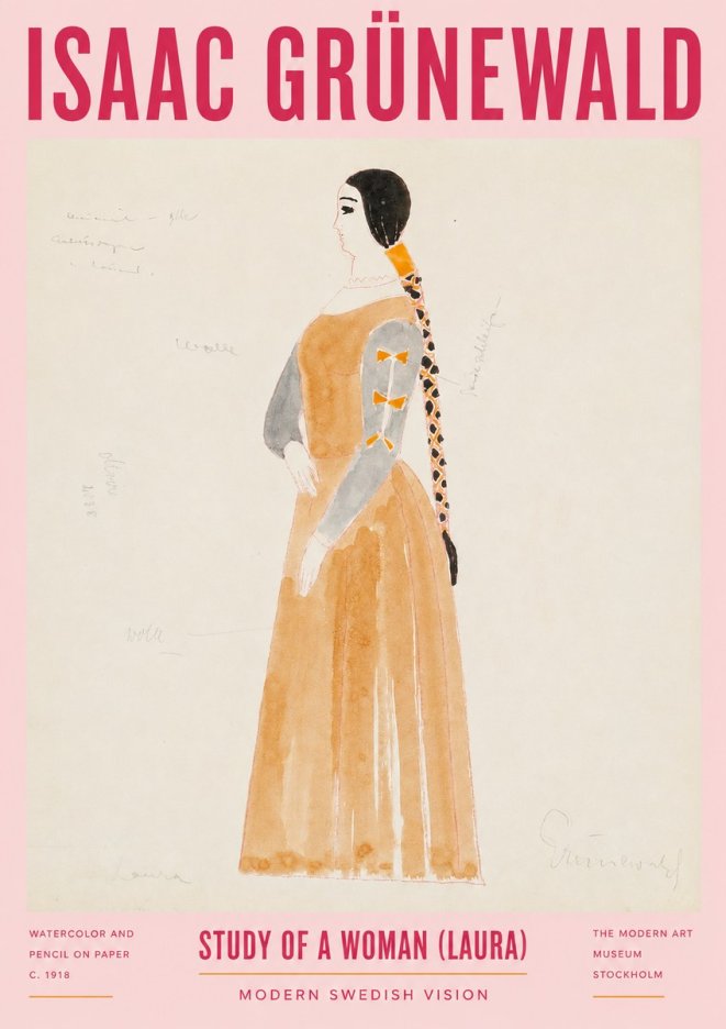 Isaac Grünewald Study of a Woman (Laura) No2 - Affiche