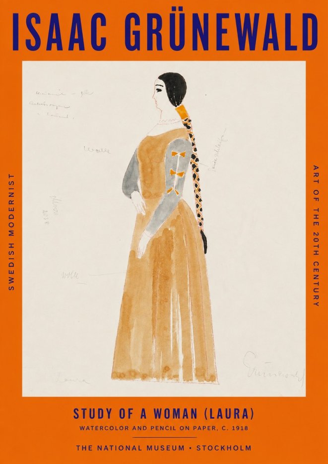 Isaac Grünewald Study of a Woman (Laura) No3 - Affiche