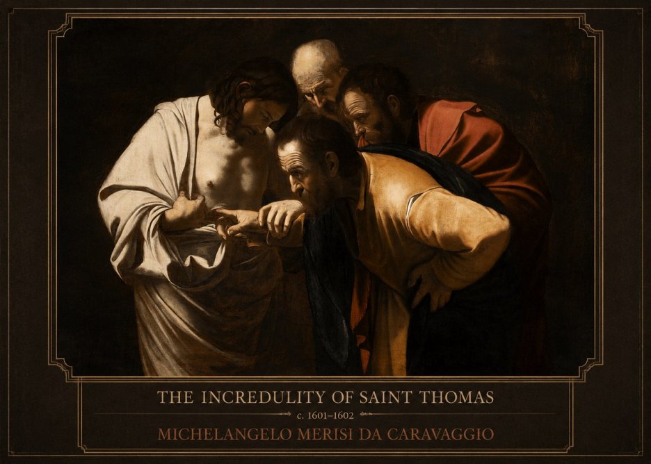 Michelangelo Merisi da Caravaggio The Incredulity of Saint Thomas III No1 - Affiche
