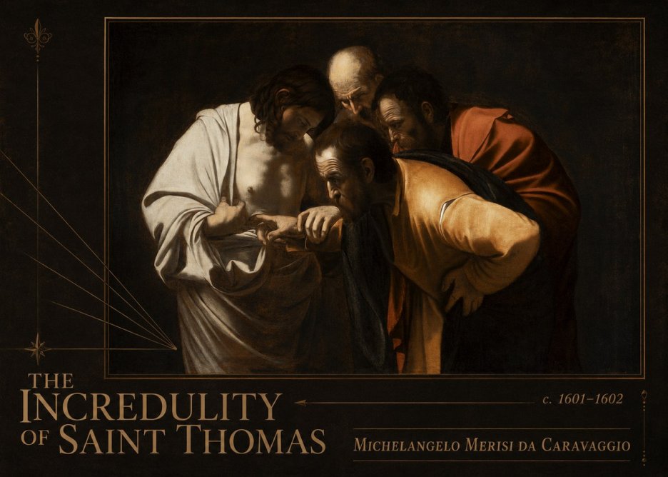 Michelangelo Merisi da Caravaggio The Incredulity of Saint Thomas III No2 - Affiche