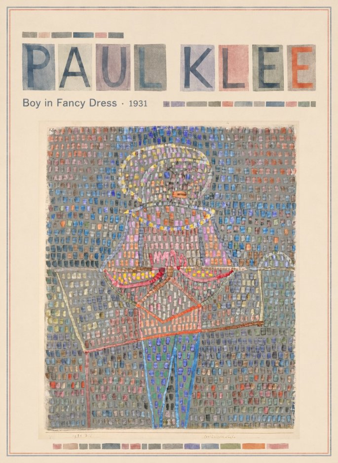 Paul Klee Boy in Fancy Dress No3 - Affiche
