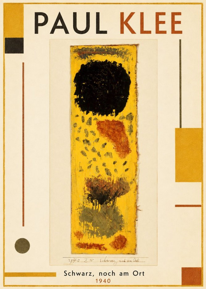 Paul Klee Schwarz, Noch Am Ort No1 - Affiche