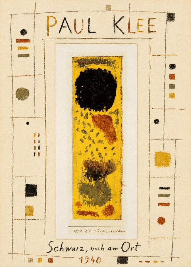 Paul Klee Schwarz, Noch Am Ort No4 - Affiche