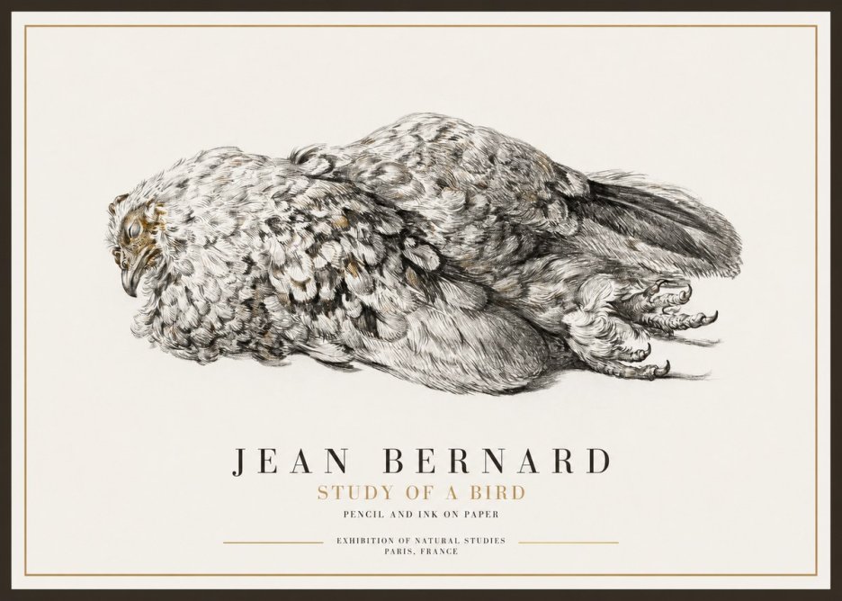 Jean Bernard Study of a Bird I No1 - Affiche