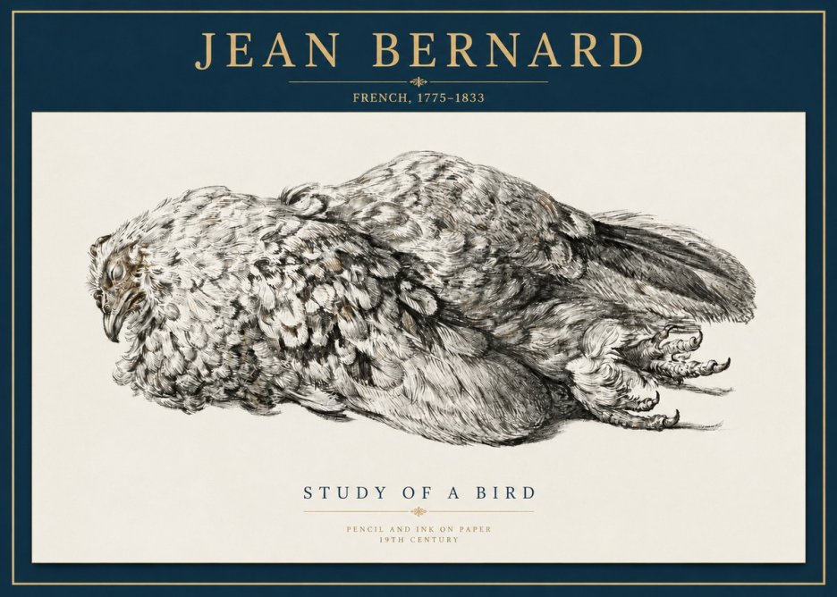 Jean Bernard Study of a Bird I No5 - Affiche