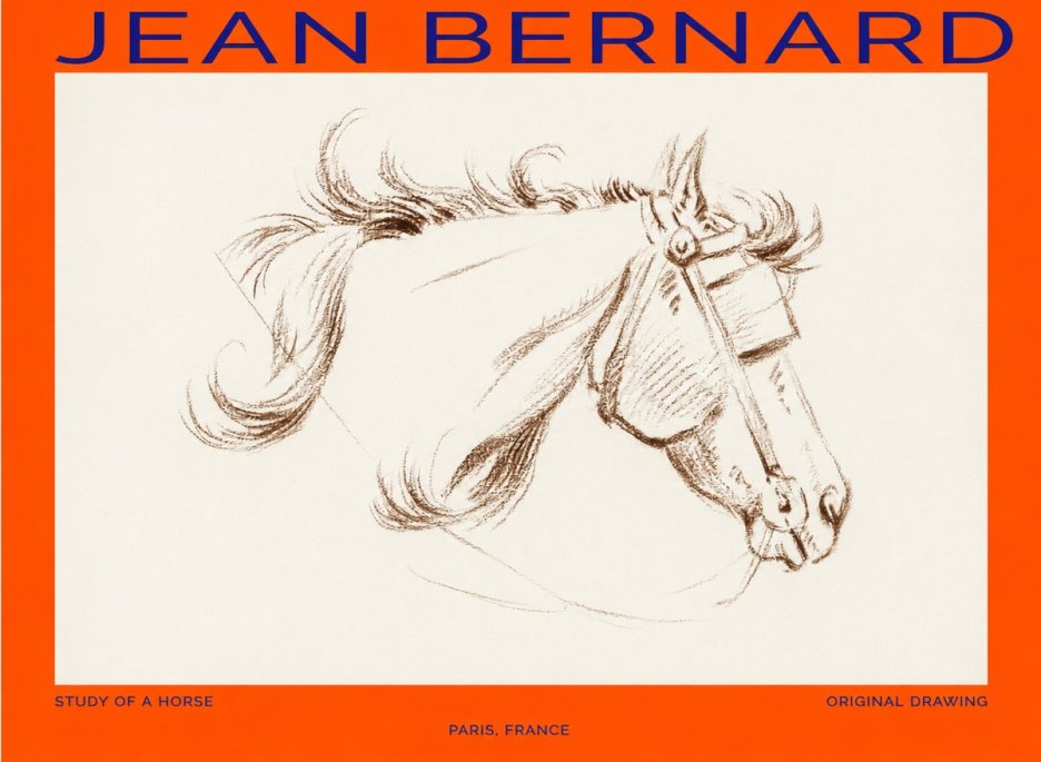 Jean Bernard Study of a Horse I No1 - Affiche