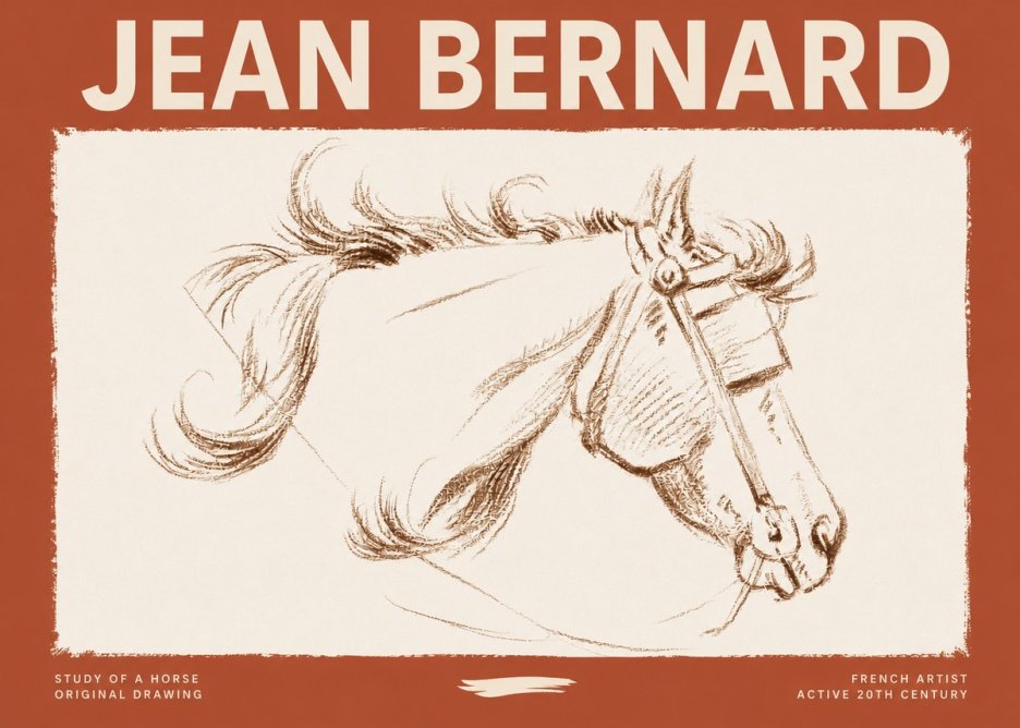Jean Bernard Study of a Horse I No3 - Affiche
