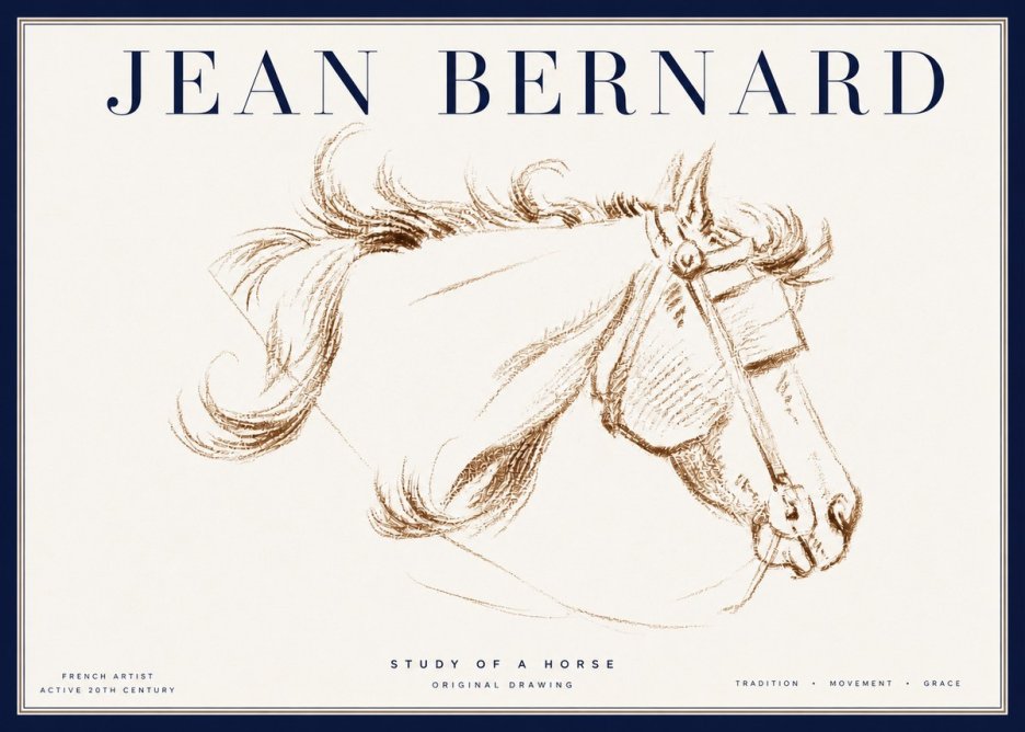 Jean Bernard Study of a Horse I No4 - Affiche